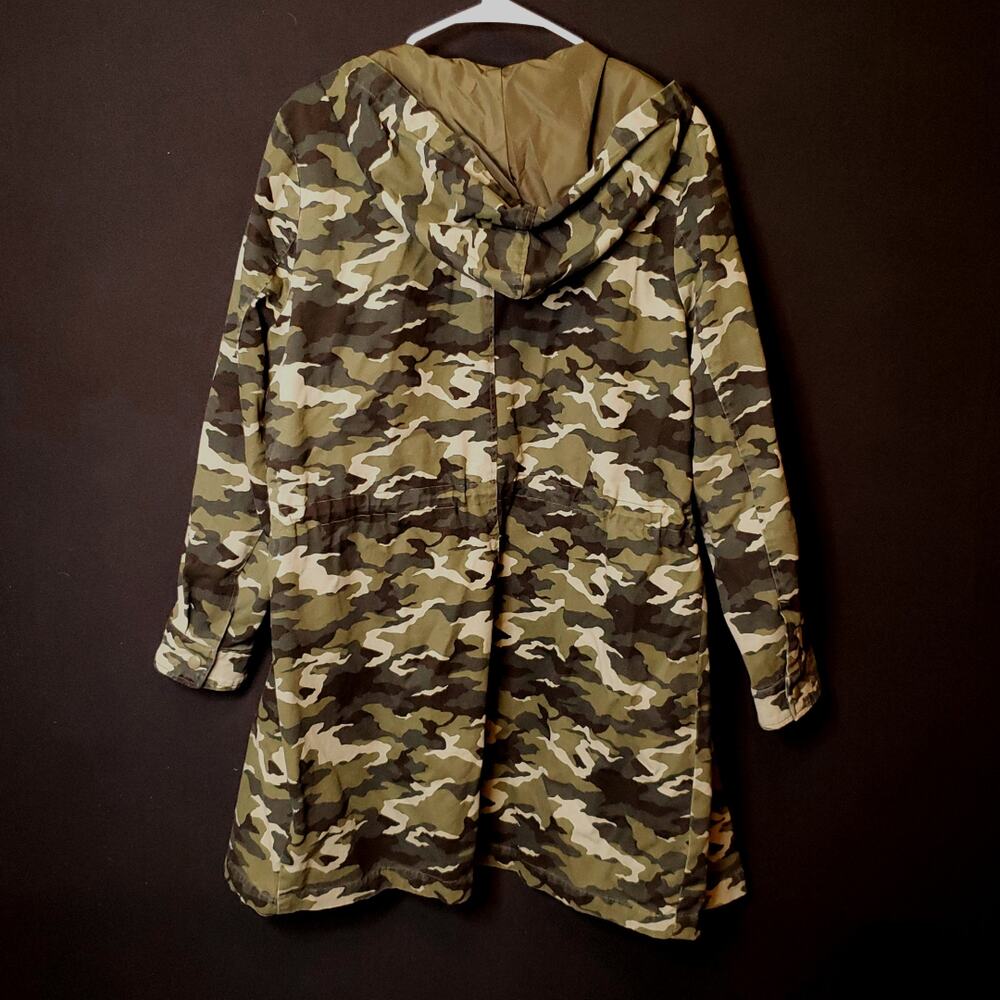 Long Camouflage Hooded Jacket Coat - Picture 7 of 7